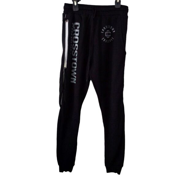 CrossFit Workout Pants sz M with zippered pockets Black/White - Picture 2 of 6